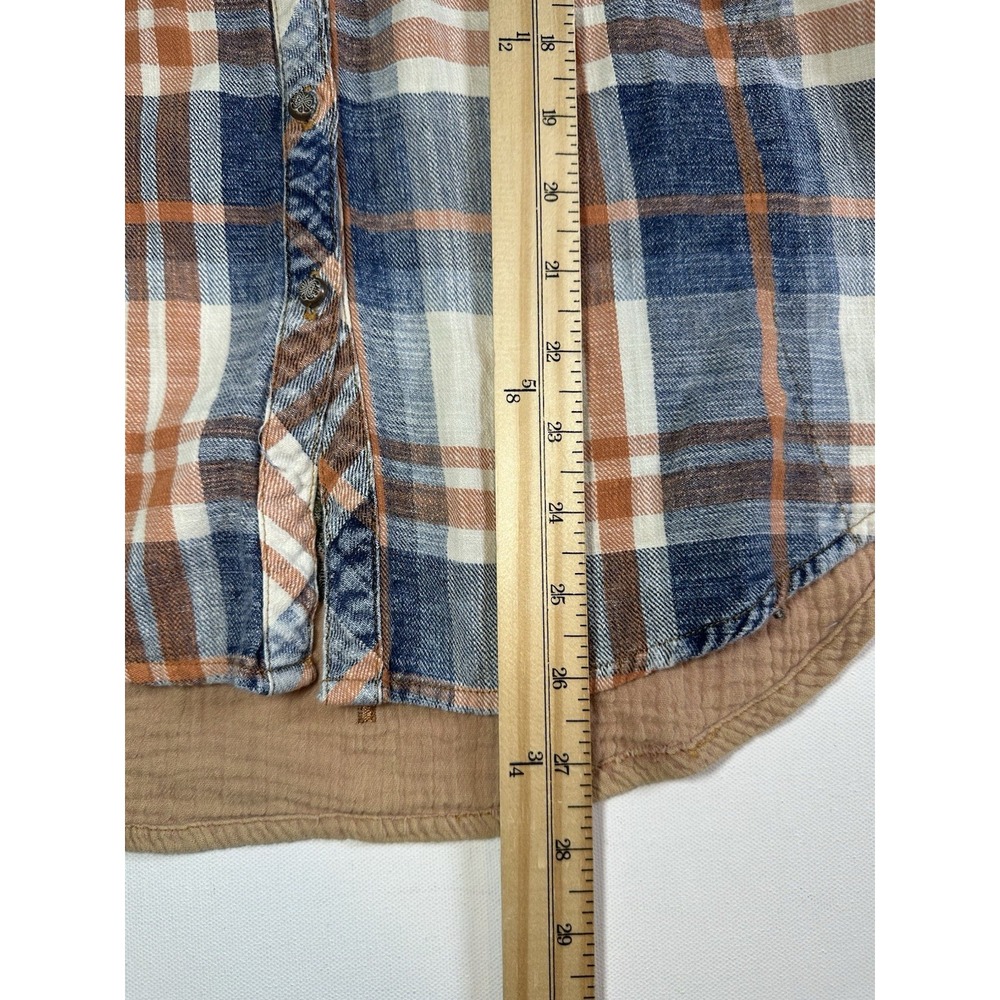 Aratta Silent Journey SMALL Boho Peacock Embroidered Bell Sleeve Button Up Shirt - Picture 11 of 13